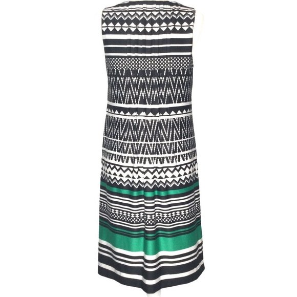 PERCEPTIONS Sleeveless Striped Dress Pleat Detail - Picture 3 of 8